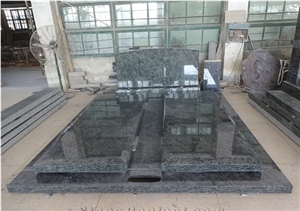 China Green Granite Monument & Tombstone, Polished Granite Double Design Tombstone, Headstone Tombstone