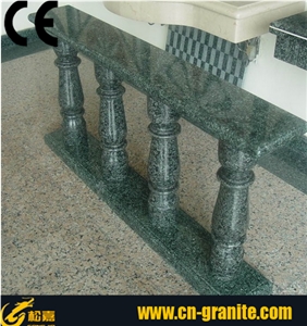 China Green Granite Railing & Balustrade,Outdoor Stair Railing,Green Granite Handrail
