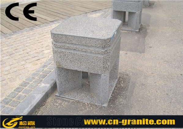 China Grey Flamed Granite Parking Stone Car Stop Stone Chinese Grey Landscaping Natural Stone Exterior & Outdoor Parking Stone