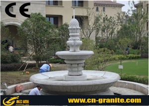 China Grey Granite Garden Fountains Water Features Chinese Grey Stone Exterior Fountains