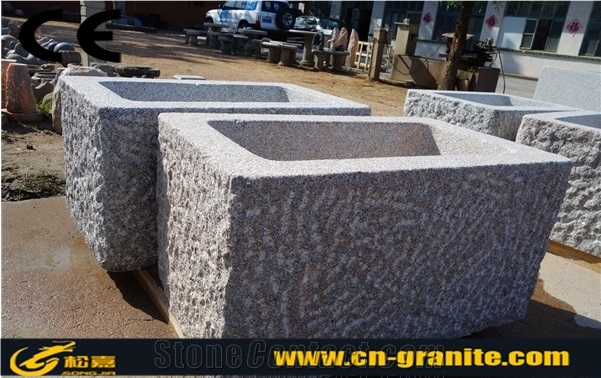 China Grey Granite Water Fountain Chinese Granite Cube Trough for Water Exterior Fountain