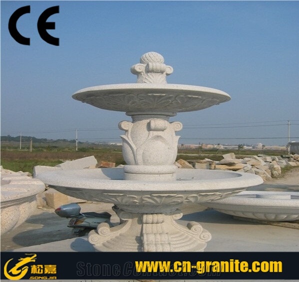 China Grey Granite Water Fountain for Garden Decoration Beautiful Design Water Fountains