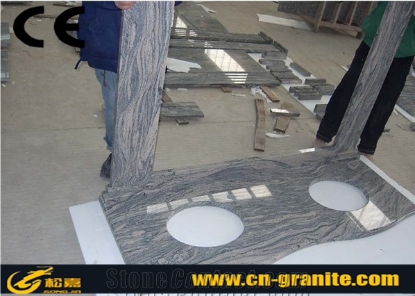 China Juparana Granite Vanity Countertops with Sink,China Juparana Grey Granite Bathroom Countertops