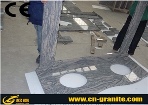 China Juparana Granite Vanity Countertops with Sink,China Juparana Grey Granite Bathroom Countertops