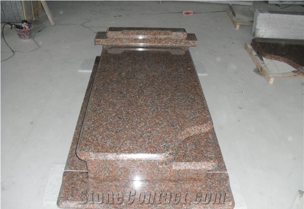 China Maple Red Granite Tombstones & Monuments, China G562 Red Monument Design, Single Monuments for Poland Market