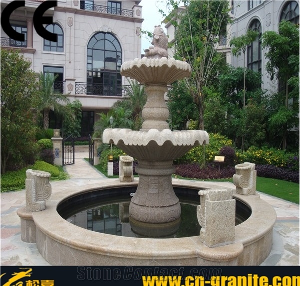 China Marble Garden Stone Water Fountain with Modern Design Water Fountain for Indoor and Outdoor Decoration Brown Marble Garden Fountain