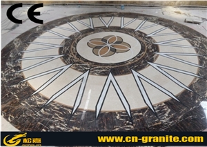 China Multicolor Marble Round Medallions and Floor Medallions Chinese Marble Stone Waterjet Medallions
