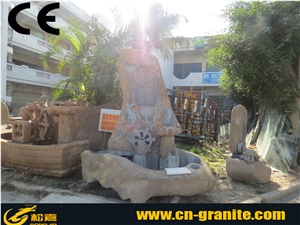 China Natural Stone Water Features Fountain Chocolate Fountain Chinese Yellow Outside Fountain