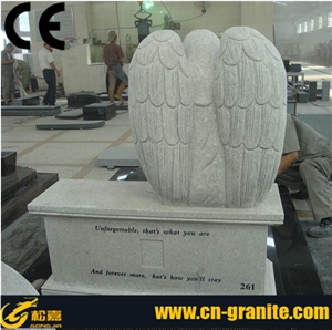 China Pearl White Granite Angel Tombstone & Monument Western Style Tombstones Grave Monument Poland Granite Monument