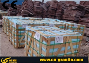 China Red Granite G666 Split Face Mushroom Stone, Chinese Red Porphyry for Walling Cladding