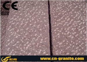China Red Porphyry Kerbstone Chinese Red Granite Curbstone Road Stone