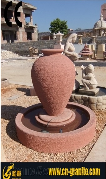 China Red Sandstone Garden Fountain Water Fountain Outdoor Water Fountain Soda Fountain Machine