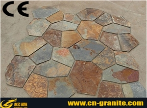 China Rusty Slate Random Flagstone Paving Outdoor Flagstone Flooring Pavering
