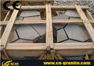 China Rusty Slate Random Flagstone Paving Outdoor Flagstone Flooring Pavering