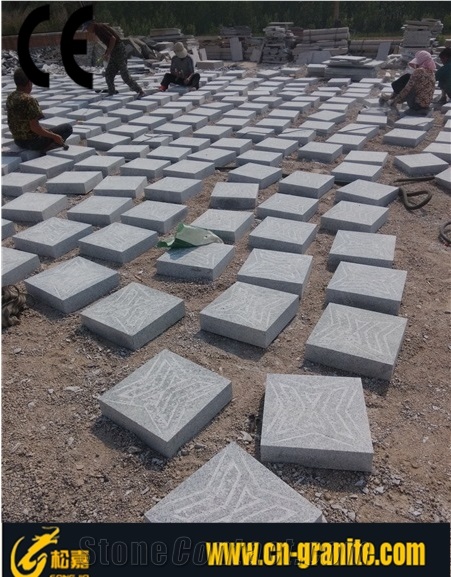 China Sesame White Granite G341 Blind Paving Stone Gray Granite Blind Stone Pavers Exterior Pattern