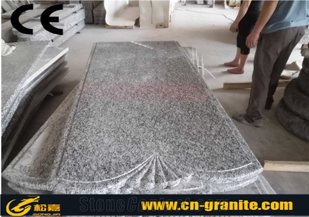 China Spray White Granite Gravestone,Plished Spray White Granite Monument & Tombstone for Poland Market