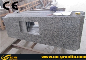 China Spray White Granite Kitchen Countertops,White Chinese Granite Worktops with Sink Hole Hot Sale