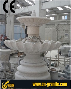 China White Granite Garden Fountain Stone,Chinese White Exterior Fountains Water Fountain Pump