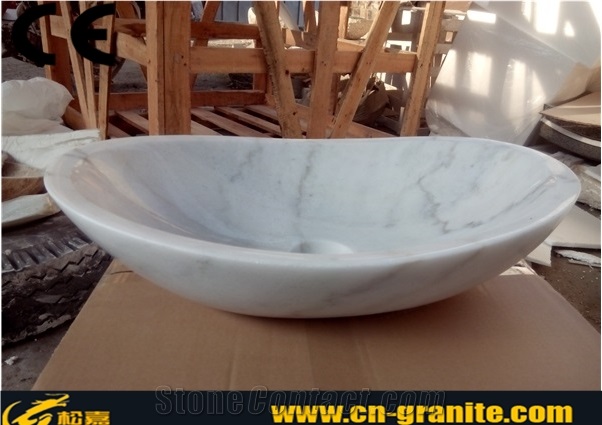 China White Marble Guangxi White Rough Wash Bowls,Bathroom with Sinks Basin Faucet