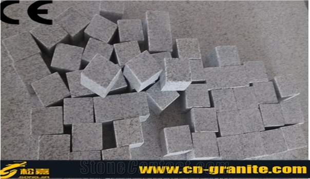 G365 Granite Machine Cut Cube Stone & Pavers, China White Sesame Granite, Sawn Shandong White Pearl Granite Cube Stone