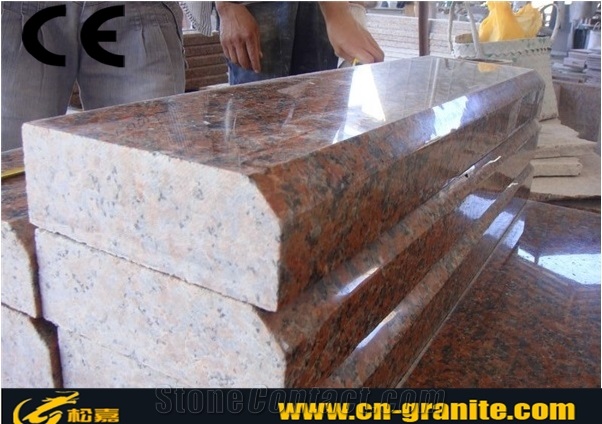 G562 Maple Red China Granite Kerbstone Chinese Polished Surface Stone for Outside Road Stone Granite Curbstone