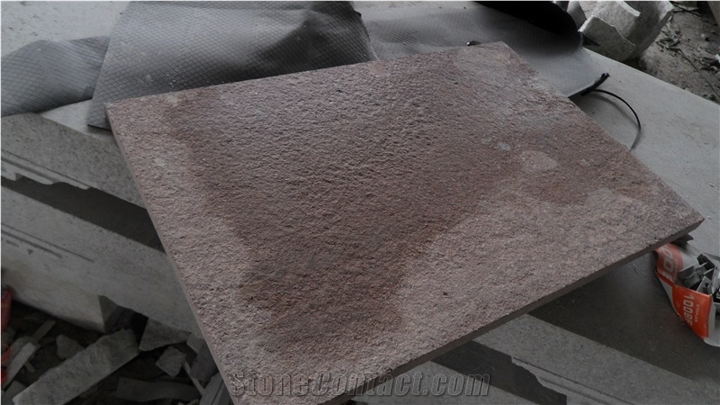 G666 Granite Flamed Red Porphyry Tiles for Floor Tiles or Wall Cladding