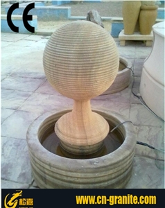 Garden Sandstone Water Fountain Teak Wood Sandstone Fountain Outdoor Water Fountain