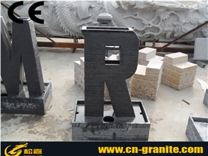 Grey China Granite Garden Water Features Exterior Landscaping Stones Outdoor Sculptured Fountain Jumping Jets Water Fountain