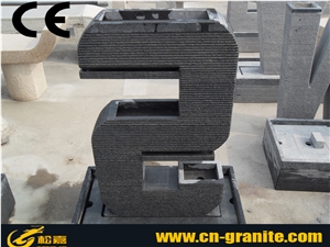 Grey China Granite Garden Water Features Exterior Landscaping Stones Outdoor Sculptured Fountain Jumping Jets Water Fountain