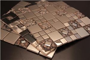 Honeycomb Panel Mosaic,Stainless Steel Mosaic Tiles for Wall Decoration,Wall Cladding Tiles,Metal Mosaic Tiles.