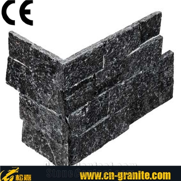 Natural Quartzite Ledge Stone Corner,Ledge Stone,China Black Quartzite Stone Wall Cladding,Flexible Stone Veneer,Black Cultural Stone,Black Ledge Stone,Black Quartzite Corner Stone