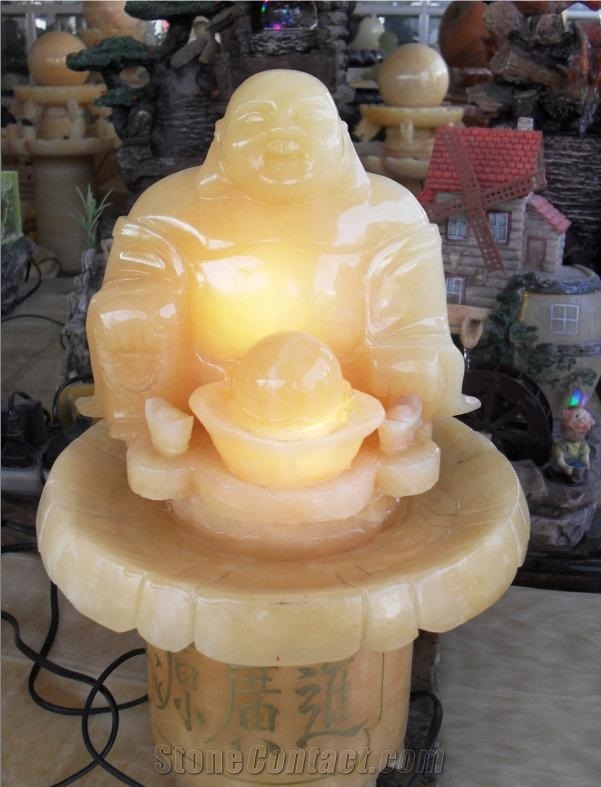Onyx Fortune Ball Look,Wall Mounted Fountains,Floating Ball Fountains,Water Features,Fountain Ball for Interior Decoration,Inner Carved Ball Fountain