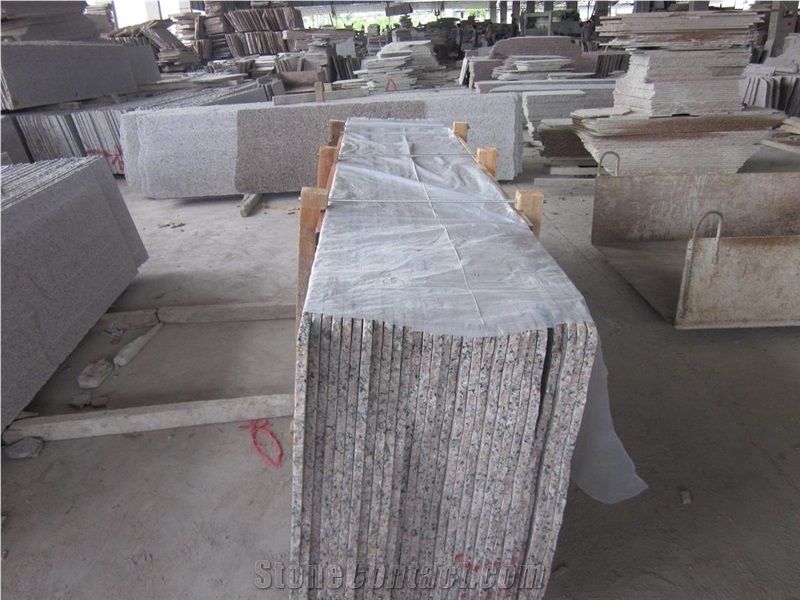 Pink Porrino Granite Tile and Slab Cut to Size for Floor Paving or Wall Cladding.