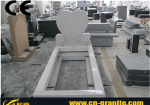 Poland Design China Pearl White Granite Monument & Tombstone with Rose Craving Funeral Monument Prices Angel Heart Monument Tombstone