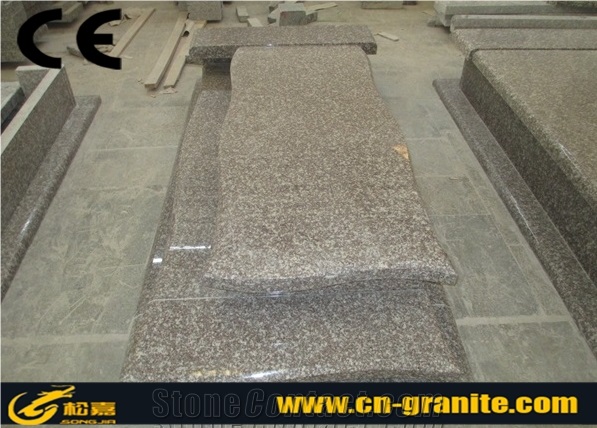 Polished China Pink Granite G664 Monument & Tombstone Gravestone Headstone Hot Sale Factory Derectly Price Western Style Tombstone