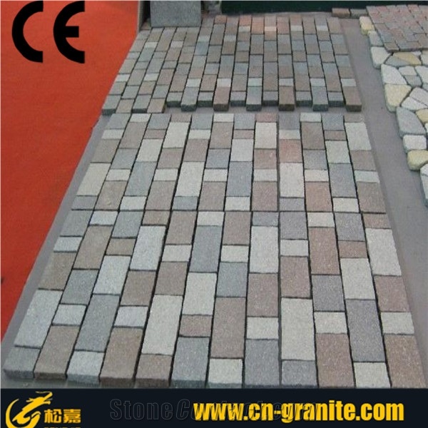 Red Cobble Stone,China G666 Granite Paving Stone,Sawn Cube Stone,Flooring Covering,Driveway Paving Stone,Garden Stepping Pavements,Landscape Paving Stone,Paving Sets,Pink Granite Cobbles