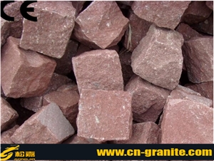 Red Porphyry Cube Stone G666 China Granite Natural Stone Surface Red Garden Paverments