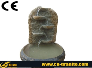 Rusty Yellow Granite Water Fall Water Features Fountains for Garden Decoration Exterior Fountain Sets