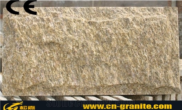 Tiger Skin Yellow Granite Mushroom Tiles,China Yellow Granite Natural Stone Mushroomed Cladding