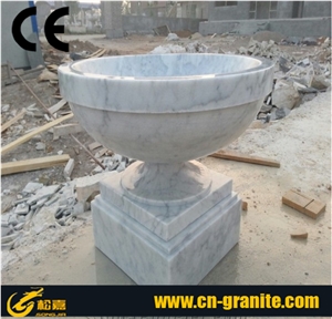 White China Marble Flower Pots,Exterior Flower Pots Outdoor White Marble Planters