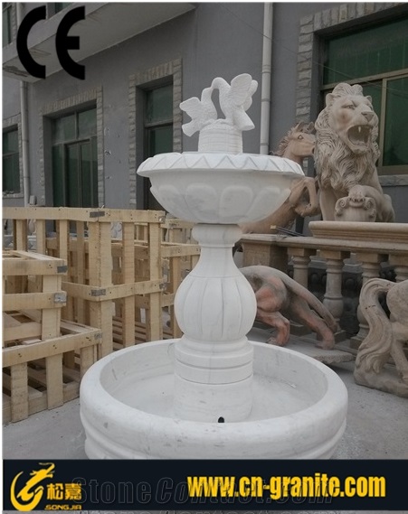 White Marble Water Fountain Sculptured Garden Fountain Indoor Artificial Waterfall Fountain
