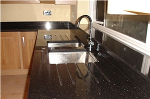 Black Galaxy Black Granite Kitchen Countertop