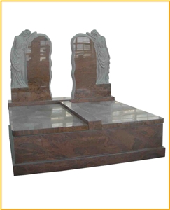 China Red Granite Headstone Tombestone Monument Double Monuments