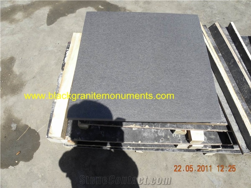 Flamed and Brushed Surface Mongolia Black Granite Slabs & Tiles Cheap Price High Quality