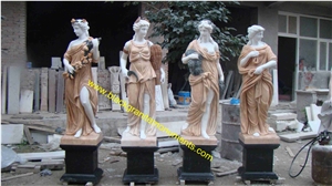 Multicolor Marble Human Figurines Statue & Sculpture & Human Carved & Handcraft