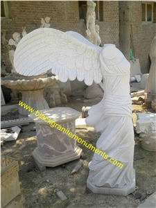 White Marble Angel Sculpture, White Marble Sculpture & Statue