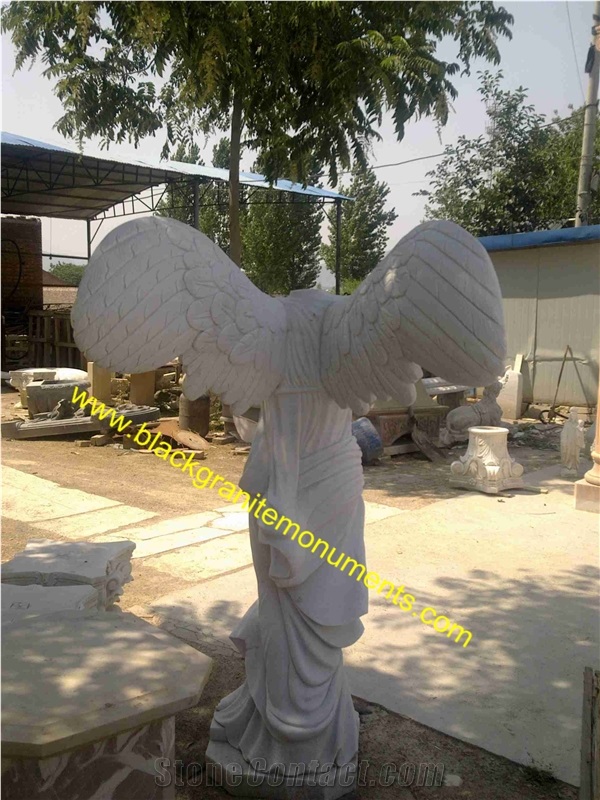 White Marble Angel Sculpture, White Marble Sculpture & Statue from China