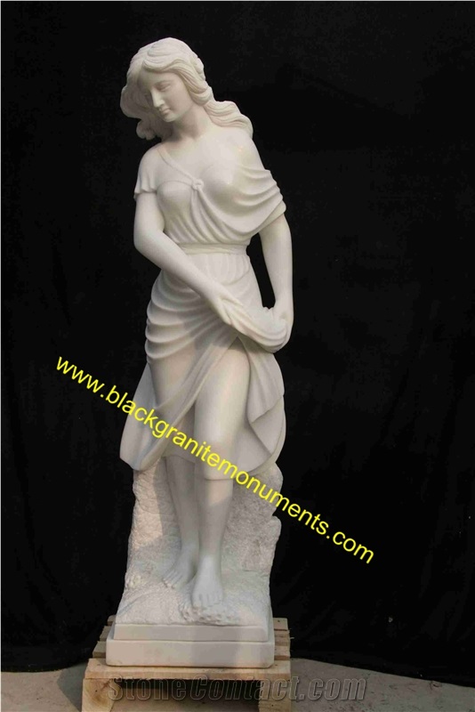 White Marble Stone Religion Virgin Mary Sculpture, Hand Carved Mary Gardenstatue,Garden Decoration