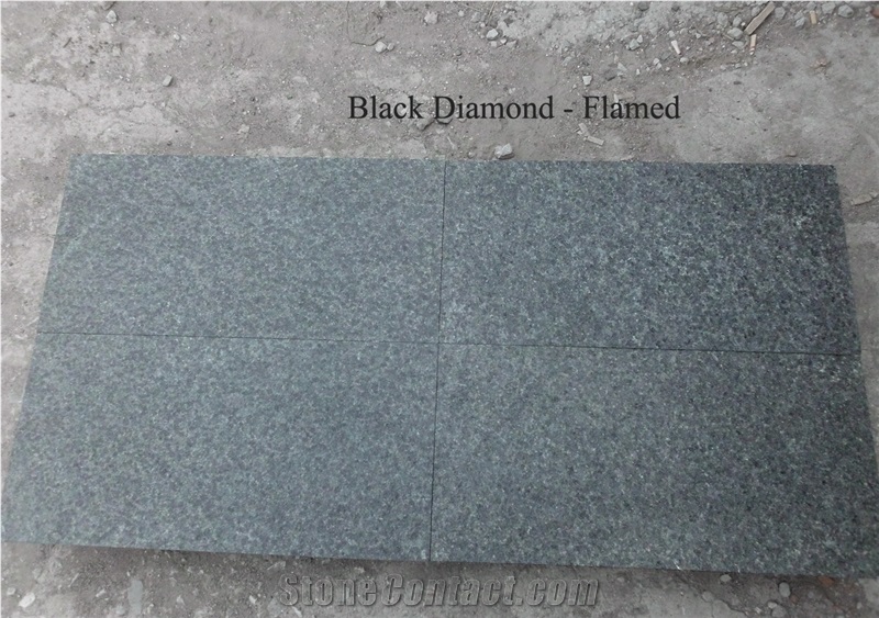 Black Diamond, Black Granite, Black Diamond Granite Slabs, Diamond, Flamed, Floors
