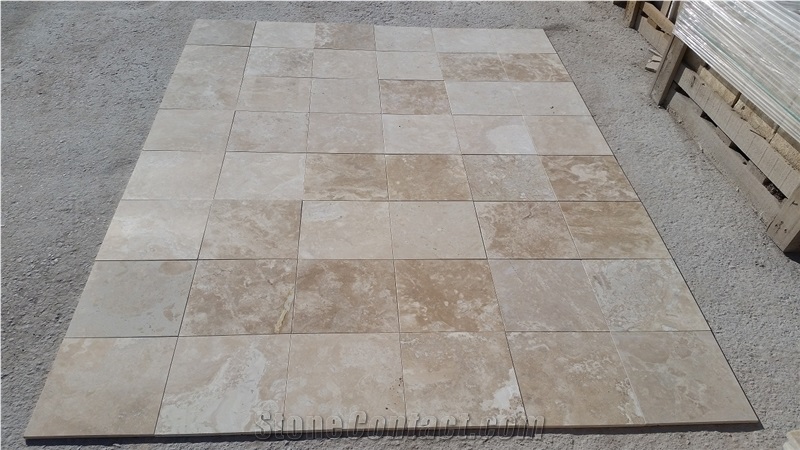 12x12x3/8" Durango Paredon Travertine Tiles, beige travertine flooring tiles, walling tiles 